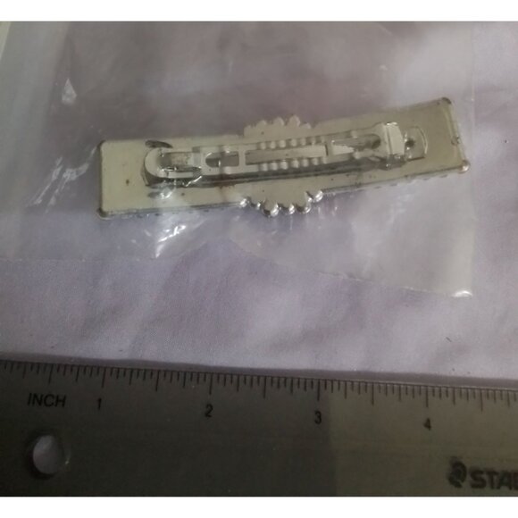 Vintage Rhinestone & Blue Gem Hair Clip - Picture 3 of 3